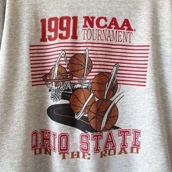Vintage 1991 NCAA Tournament Ohio State Buckeyes Final Four Sweatshirt Crewneck - Picture 3 of 10